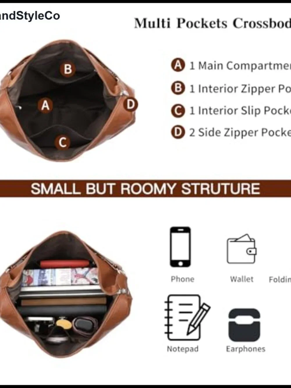 Soft Vegan Leather Hobo Tote Bag Slouchy Shoulder Handbag Everyday Travel Purse